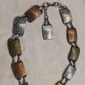 Metal multi color concho belt